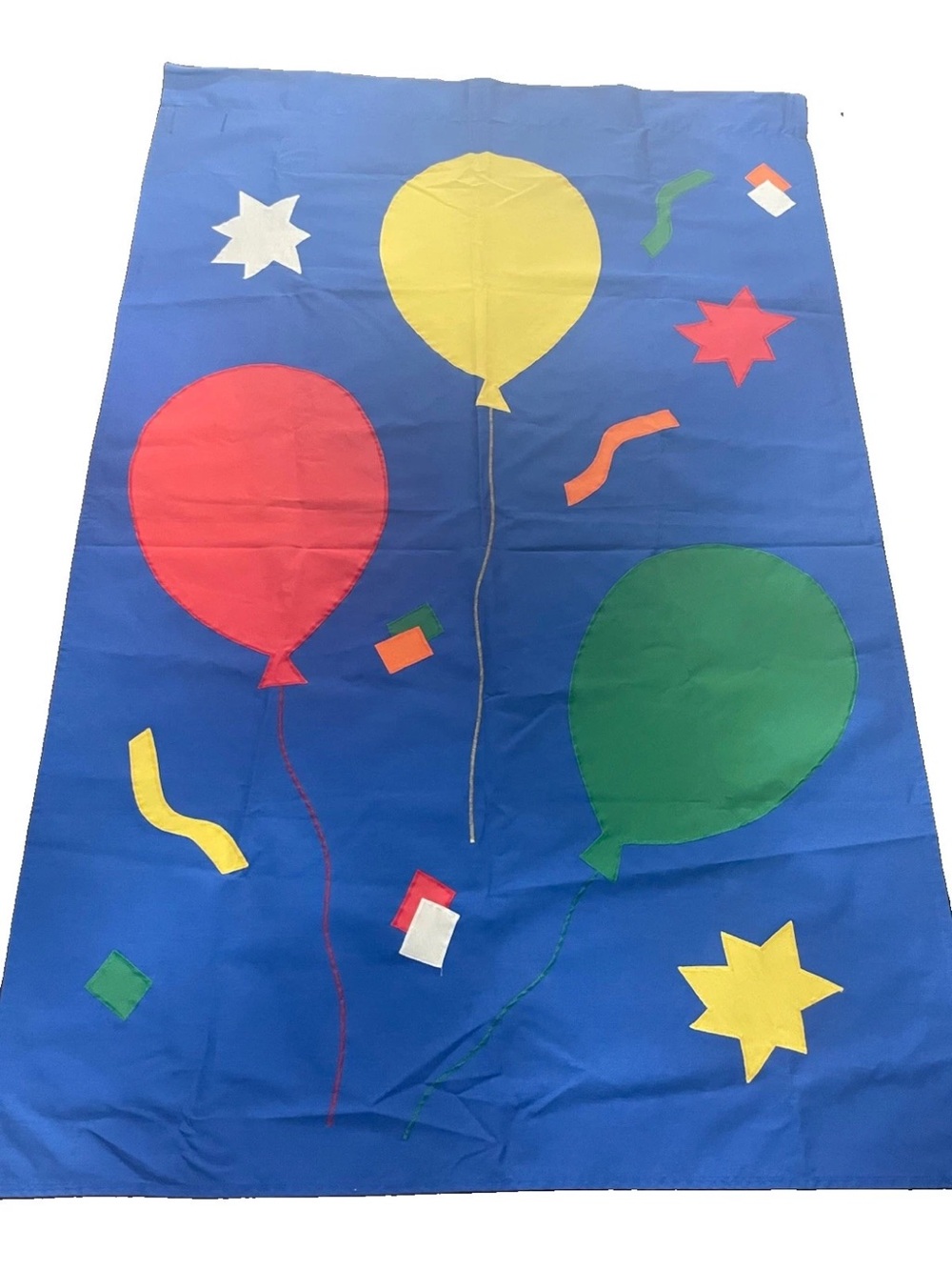 Flag Fables Birthday Balloons Handcrafted Applique House Flag 35x35 Celebration